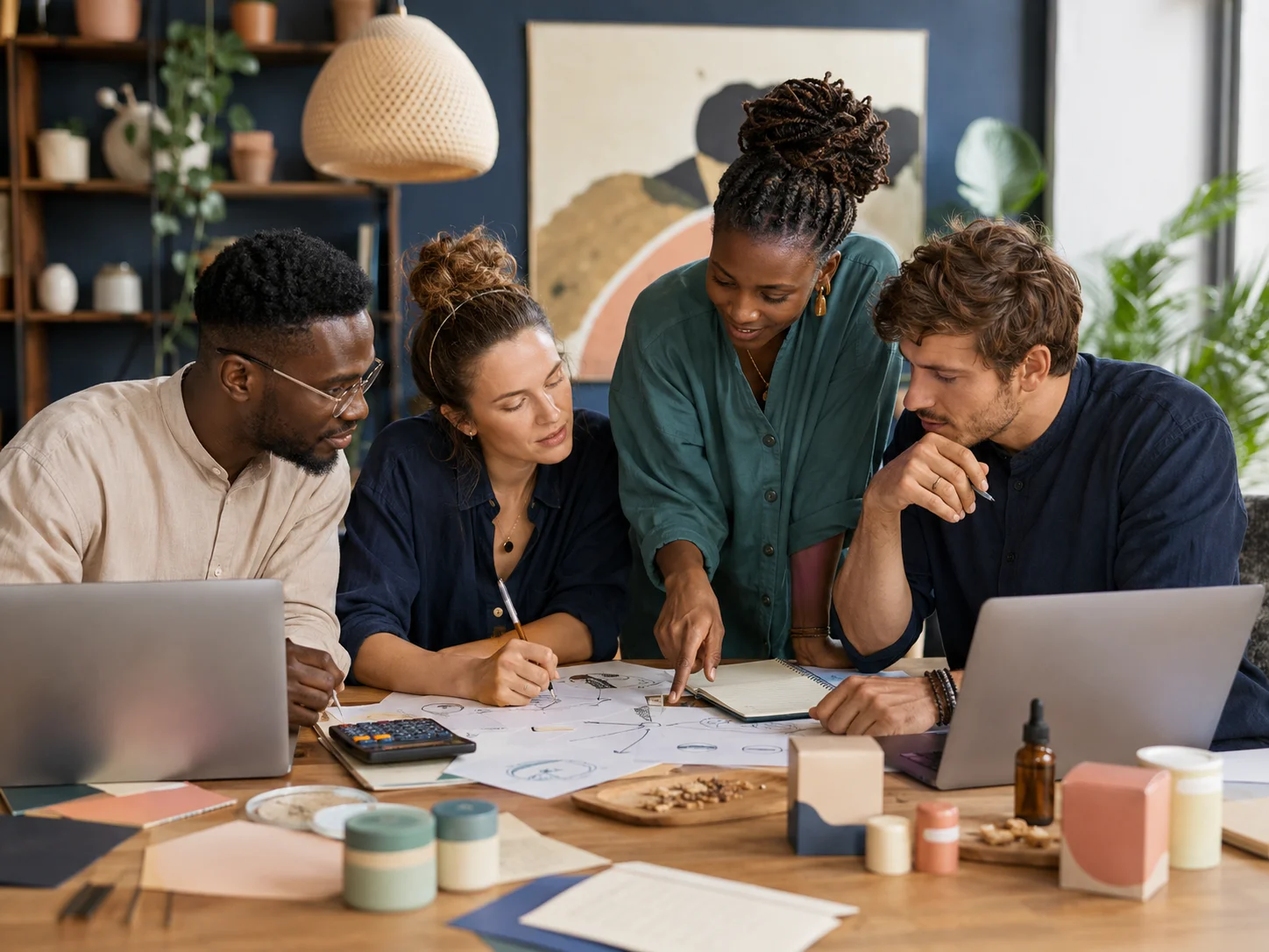 African and European entrepreneurs developing a practical business plan
